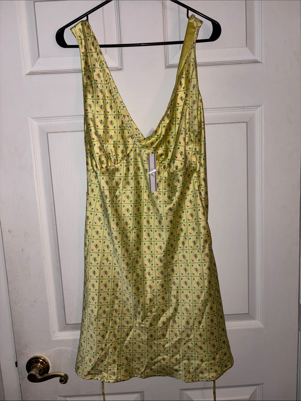 PINK Victoria's Secret Yellow Floral Satin Chemise